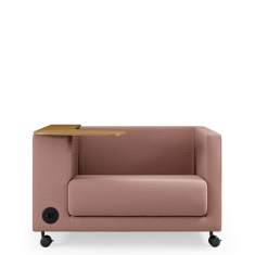 Vancouver Lite Sofa von Profim in Rosa, kompakter 1,5-Sitzer mit integrierter Ablage – modernes Sitzmöbel für Lounge
