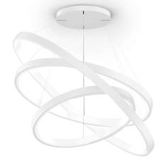 XAL INO TRIPLE Circle Pendelleuchte in Weiß mit drei höhenverstellbaren LED-Lichtringen aus Aluminium und satinierter PMMA-Abdeckung für gleichmäßiges Licht