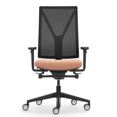 Giroflex Yanos 3D Bürodrehstuhl mit 3D-Synchronmechanik, Netzrückenlehne mit Y-Struktur und gepolsterter Sitzfläche, ergonomischer Arbeitsstuhl