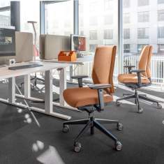 Girsberger Kyra 3D Bürostühle im Open Space Büro, vielseitig einsetzbare ergonomische Drehstühle