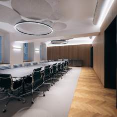 XAL BETO circle suspended Pendelleuchte als ringförmige LED-Deckenleuchte im modernen Konferenzraum