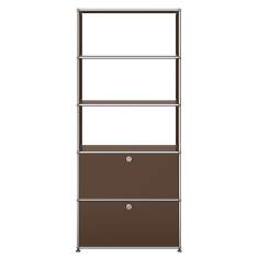 Modulares USM Haller Regal mit offenen Fächern und Klapptüren