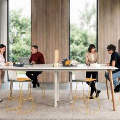 Kommunikations- und Projekttisch für Zusammenarbeit im Büro, Nutzung im Sitzen und Stehen