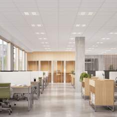 Regent Lighting Geo 4 Boost Office LED-Deckenleuchte im Großraumbüro