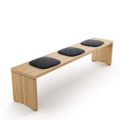 Sedus se:café team table bench Sitzbank aus Holz für Work-Café- und Teambereiche