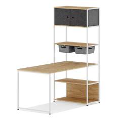 ACTA.PRO Anbautisch von König + Neurath als modularer Arbeitsplatz mit integriertem Regalsystem und Stauraum