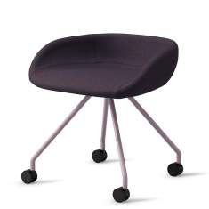 Polsterhocker Skandiform Fendo mit weicher Sitzschale und Metallgestell mit Rollen