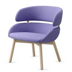 Loungesessel Skandiform Fendo Lounge mit gepolsterter Sitzschale und vierbeinigem Holzgestell