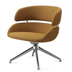 Loungesessel Skandiform Fendo Lounge mit gepolsterter Sitzschale und vierarmigem Drehgestell aus Metall
