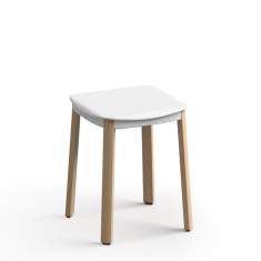 Hocker Brunner nate mit runder Sitzfläche und vierbeinigem Holzgestell