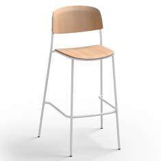 Barhocker Brunner nate s mit Sitz und Rückenlehne aus Formholz auf Stahlgestell