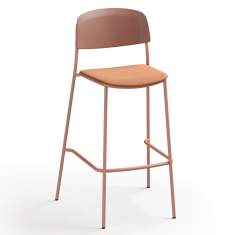 Barhocker Brunner nate s mit gepolsterter Sitzfläche und Rückenlehne auf Stahlgestell