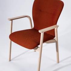 Polsterstuhl Brunner feel mit Armlehnen und Vierbeingestell aus Holz