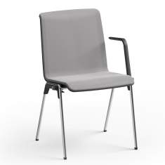 Reihenstuhl Brunner hero plus flex mit gepolstertem Sitz und Rückenlehne sowie einseitiger Armlehne auf Vierbeingestell aus Stahl