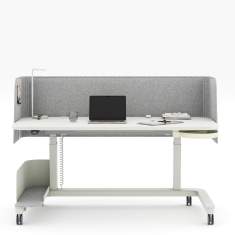 Höhenverstellbarer Arbeitstisch Haworth YourPlace Echo mit umlaufender Abschirmung für konzentriertes Arbeiten