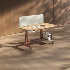 Haworth YourPlace Echo Schreibtisch im Arbeitsbereich mit Holzverkleidung als mobiler Einzelarbeitsplatz
