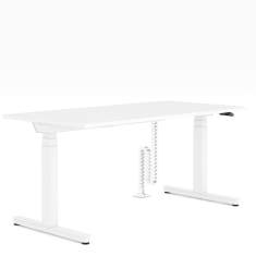 Steh-Sitz-Schreibtisch Haworth YourPlace Flex mit rechteckiger Tischplatte für ergonomische Arbeitspositionen