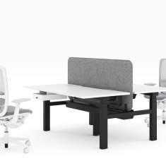 Höhenverstellbarer Teamtisch Haworth YourPlace Flex mit akustischer Trennwand für zwei Arbeitsplätze