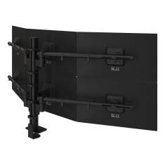 Mehrfachmonitorhalter Dataflex Viewgo modular Schreibtisch 263 mit schwarzer Monitoraufnahme für sechs Bildschirme
