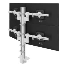 Vierfach Monitorhalter Dataflex Viewgo modular Schreibtisch 240 mit Säulenbefestigung für vier Bildschirme