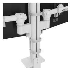 Detail der Befestigungseinheit Dataflex Viewgo modular Schreibtisch 240 mit Gelenkarm und Säulenmontage