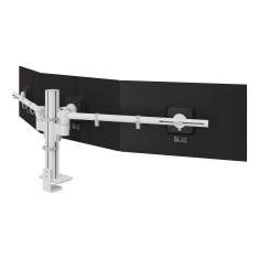 Dreifach Monitorhalter Dataflex Viewgo modular Schreibtisch 230 mit Säulenbefestigung für drei Bildschirme