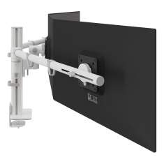 Dreifach Monitorhalterung Dataflex Viewgo modular Schreibtisch 230 mit zentraler Säule für kombinierte Bildschirmformate
