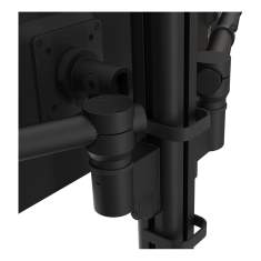 Detail der schwarzen Monitoraufnahme Dataflex Viewgo modular Schreibtisch 233 mit Gelenkarm und Säulenmontage