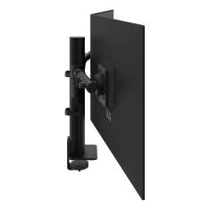 Zweifach Monitorhalterung Dataflex Viewgo modular Schreibtisch 223 mit zentraler Säule und schwarzen Aufnahmen für kombinierte Bildschirmformate