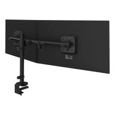 Doppelmonitorhalter Dataflex Viewgo Schreibtisch 143 mit schwarzen Monitoraufnahmen für zwei Bildschirme