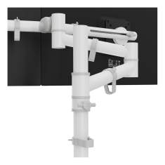 Detail der Gelenkarmkonstruktion Dataflex Viewgo Schreibtisch 130 mit Säulenmontage