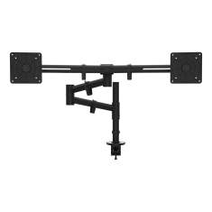 Monitorarm-System Dataflex Viewgo Schreibtisch 133 mit schwarzen Halterungen für parallele Zwei-Monitor-Anordnung