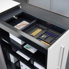 Innenauszug mauser kontoro Hochauszugschrank mit Organisationsfächern für Bürobedarf