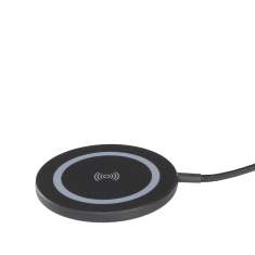 Wireless Charger EVOline DisQ mit LED-Ring zur Anzeige des Ladevorgangs