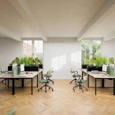 WINI WINEA FOUR Arbeitstisch im Büro als Doppelarbeitsplatz mit gegenüberliegender Nutzung