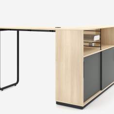 Hochtisch Nowy Styl Play&Work Hochtisch Kombination aus Tisch und Stauraumelement mit offenen Fächern