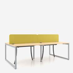 Workbench Nowy Styl bSpace Doppelarbeitsplatz mit Akustikpaneelen und Kabelmanagement