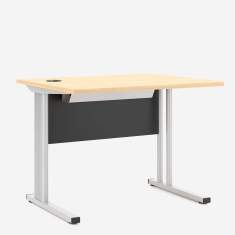 Schreibtisch Nowy Styl E10 in Perspektive mit stabilem Metallgestell und Arbeitsplatte