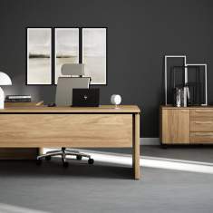 Moderner Arbeitsplatz mit Nowy Styl Schreibtisch und Stauraummöbeln