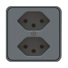 FURNIPOWER Steckdosenmodul von MAX HAURI als Doppelsteckdose in dunklem Design