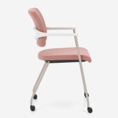 Nowy Styl 2ME Stuhl Seitenansicht mit Rollen und ergonomischer Rückenlehne