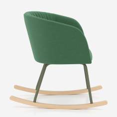 Nowy Styl Naudu Sessel Seitenansicht mit Kufengestell aus Holz und Metall