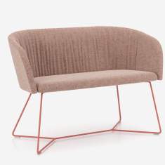 Nowy Styl Naudu Sofa mit gepolsterter Sitzschale und filigranem Metallgestell