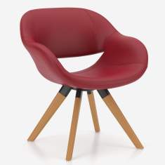 Loungesessel Kusch+Co Volpe mit gepolsterter Sitzschale und Holzgestell