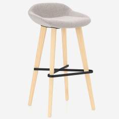 Barhocker Kusch+Co Lupino mit gepolsterter Sitzschale und Holzgestell mit Fußstütze