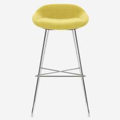 Polster-Barhocker Kusch+Co Lupino mit umlaufender Sitzform und integrierter Fußablage aus Metall