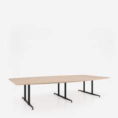 Konferenztisch Kusch+Co san_siro mit rechteckiger Tischplatte und mehrteiligem Metallgestell