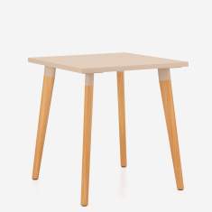 Tisch Kusch+Co san_siro mit quadratischer Tischplatte und Vierfuß-Holzgestell