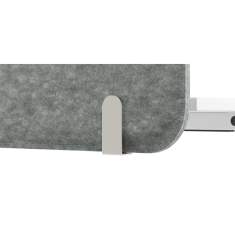 Detail der Halterung von HAWORTH Drift Felt Filz Trennwand mit abgerundeter Kante