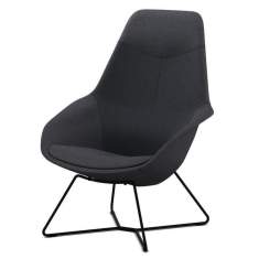 Loungesessel Wilkhahn Yonda Lounge Seitenansicht mit filigranem Drahtgestell